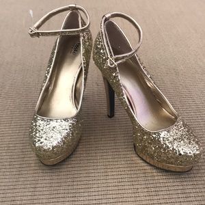 Massimo gold glitter heels